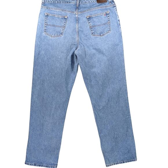 Vintage Tommy Hilfiger Jeans Men Size 40x32 Medium Wash /Denim Leather Patch Y2K - Picture 2 of 13
